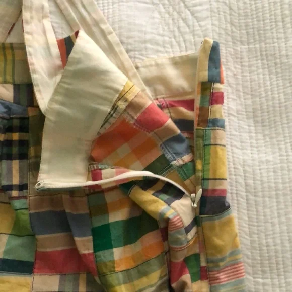 J. Crew vintage madras adjustable strap or halter tie style tank top FIRM price - Picture 4 of 11